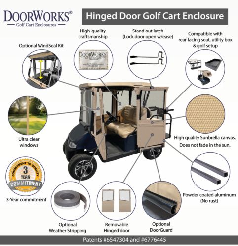 Doorworks Hinged Golf Cart Enclosure Canvas Sunbrella plus options***, US $999.00, image 2