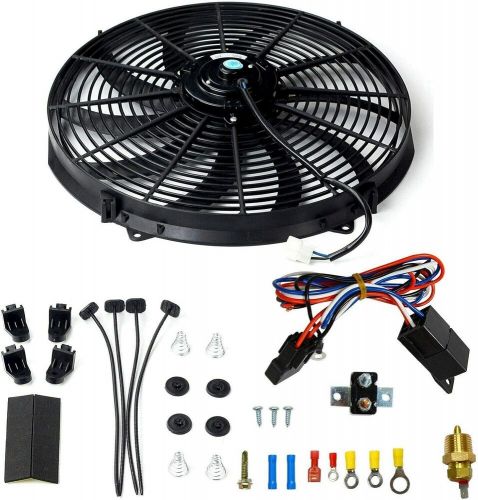 BLACKHORSE-RACING 16" 16 inch Electric Radiator Fan High 3000 + CFM Thermostat, US $49.99, image 5