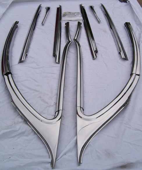 55,56,57 chevy belair side window 12 pc set, new clips, restored to show quality