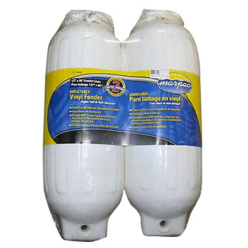 Marpac Boat Fender Kit 2 Pack 5.5" x 20" White Bumper w/ 3/8" x 6' Line - 7-6520, US $33.99, image 3