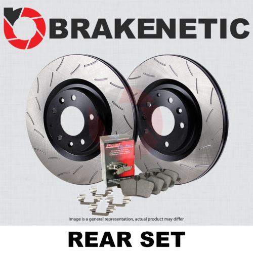 Rear brakenetic premium rs slot brake rotors + pads sv svr 50.20043.41