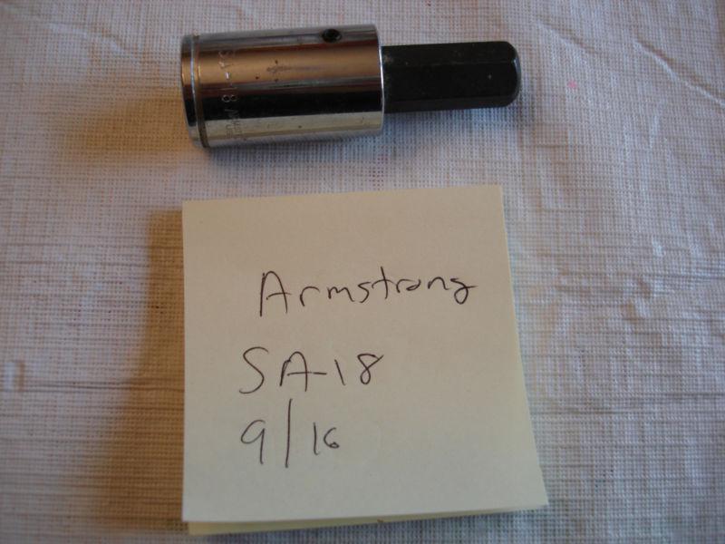 Armstrong SA18 9/16 3/8 inch Drive hex socket used SA-18, US $0.99, image 2