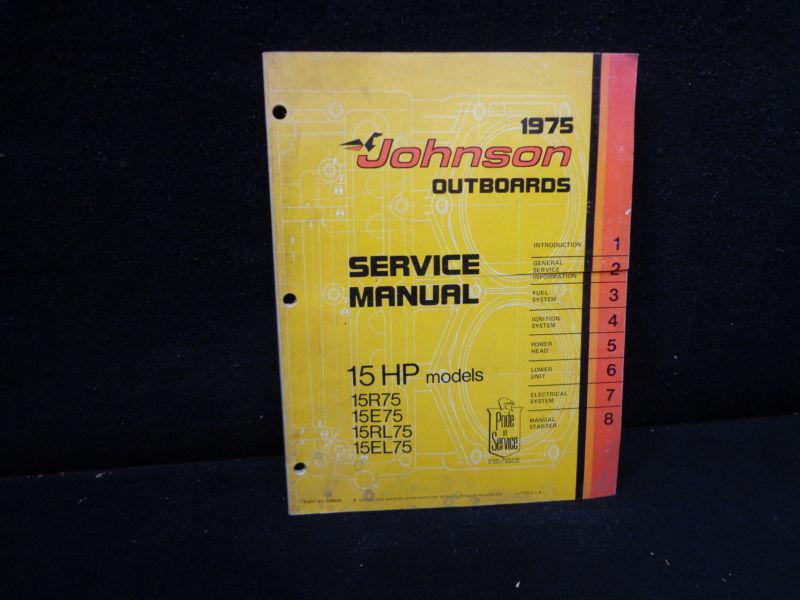 Factory service manual #506846 for 1975 johnson 15hp 0utboard - repair manual