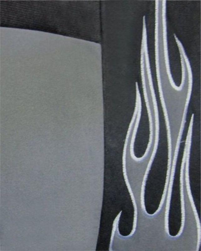 Synthetic Leather Grey Black Flame High Back Car Seat Covers 7pc Pkg #3, US $48.93, image 5
