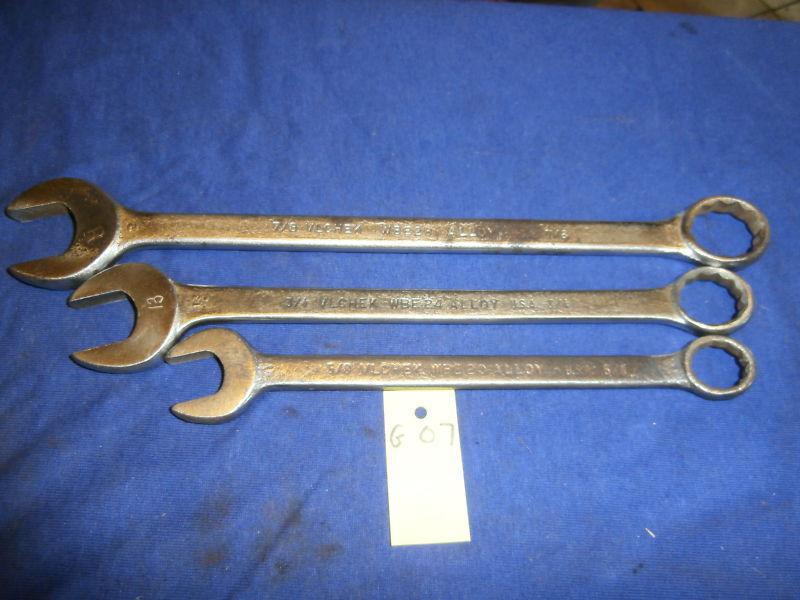 G07 vintage vlchek tools usa wbe??  3 pcs. 12 pt. comb. wrenches