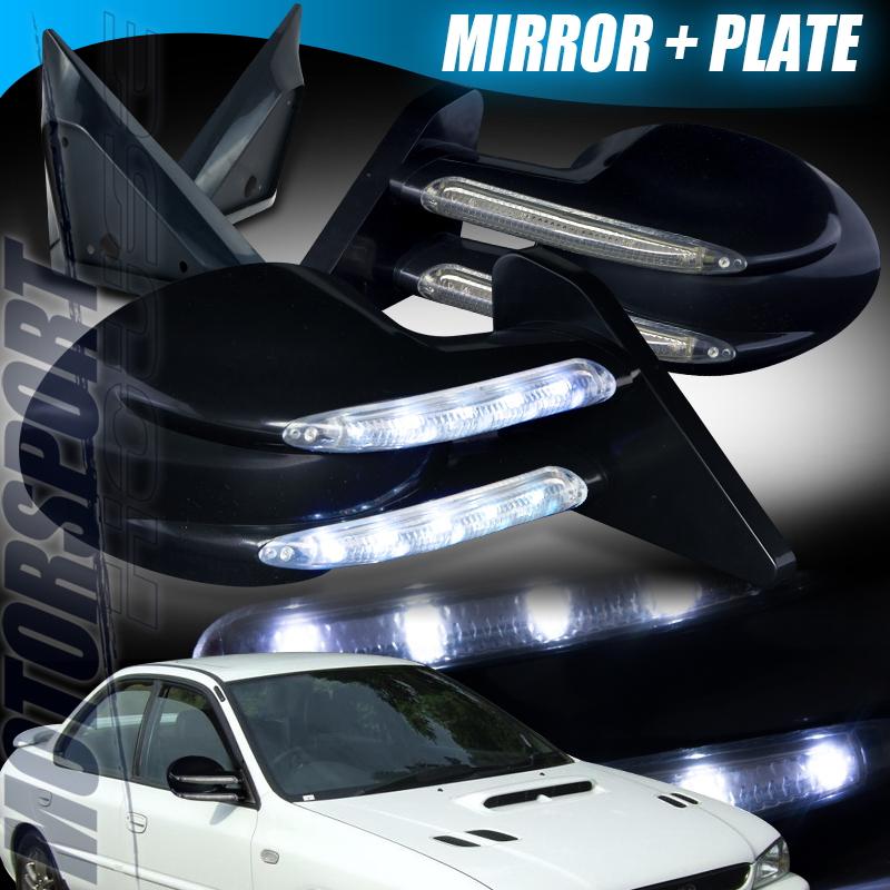 1994-2001 acura integra 2dr diablo power side mirror w/ led turn signal sets blk