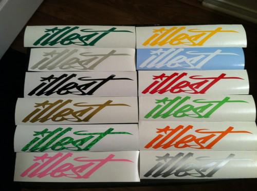 1 illest sticker decal hellaflush stance vinyl jdm  fatlace ill shocker 9 x 2"