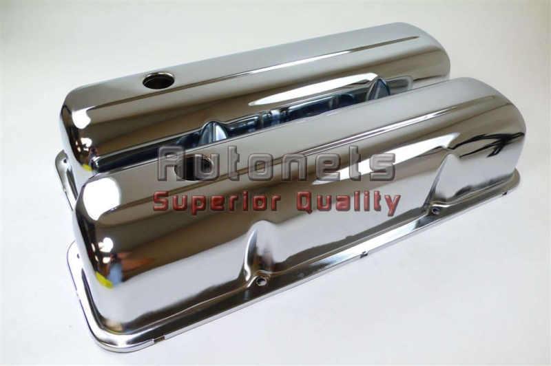 Ford chrome steel big block valve cover 58-76 352-360-390-406-410-427-428 fe bbf