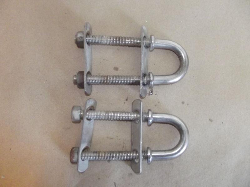 Chrome tie down / pull rings - complete - very good & useable