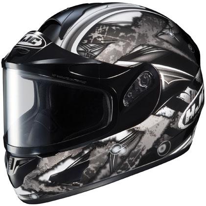 Hjc cl-16sn shock dual lens black silver snow helmet adult md medium