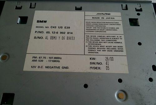 BMW E39 528i or 525i RADIO STEREO TUNER CASSETTE, US $69.00, image 2