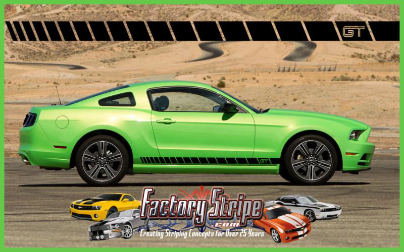 Ford mustang strobe gt rocker panel side decals factory stripe 2005-2013