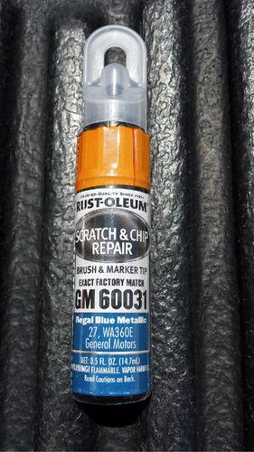 Rustoleum scratch & chip repair paint brush/marker- gm 60031 regal blue metlc