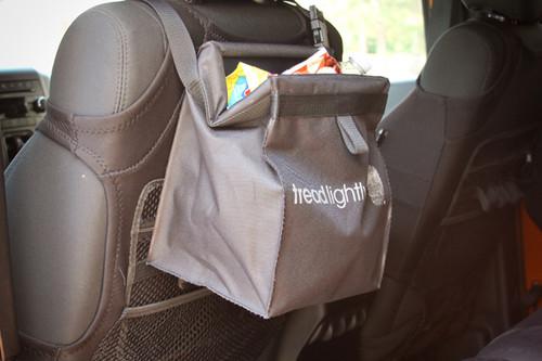 Rugged ridge tl-13551.40 - removable seat back trash bin w "tread lightly" logo