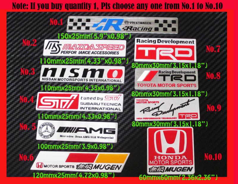 3d metal racing trd sti amg nismo car badge emblem decal self-adhesive sticker