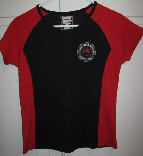 Dodge ninth viper owners invitational womens shirt short sleeve black & red 