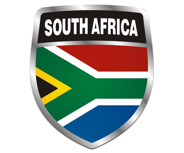 South africa flag shield decal 5"x4.3" african vinyl car sticker zu1