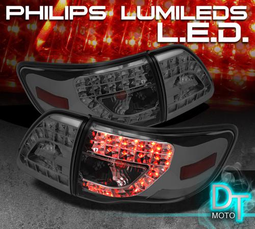 Smoked 09-10  toyota corolla philips-led perform tail lights lamps left+right
