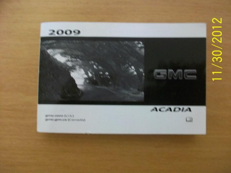 2009 gmc acadia      owners manual 