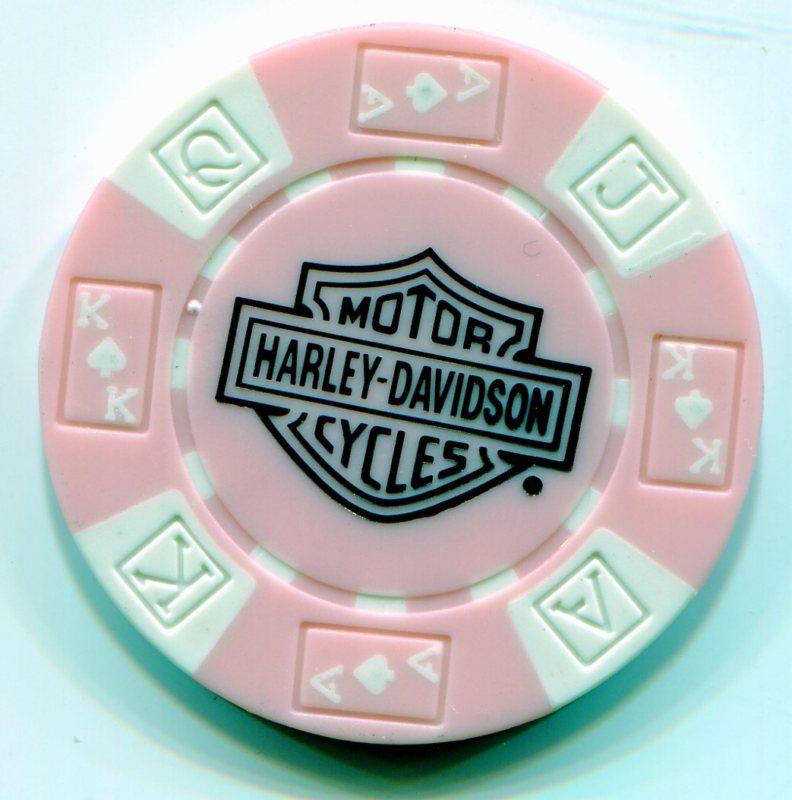 Deluxe harley davidson gillette wyoming  pink collectable poker chip