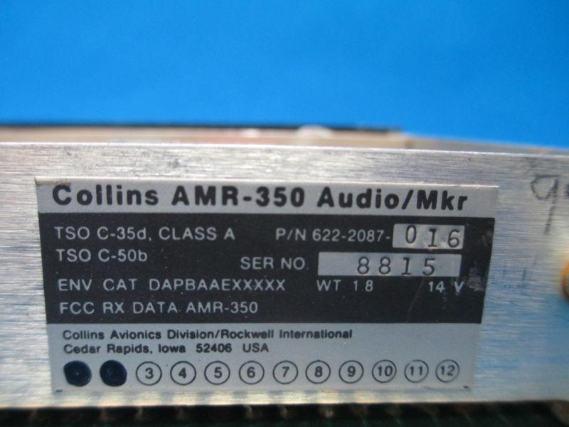 Collins AMR-350 Audio/Marker P/N: 622-2087-016 S/N: 8815 14V, US $74.99, image 9
