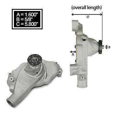 Weiand team g mechanical water pump 9224 chevy bbc high-volume aluminum