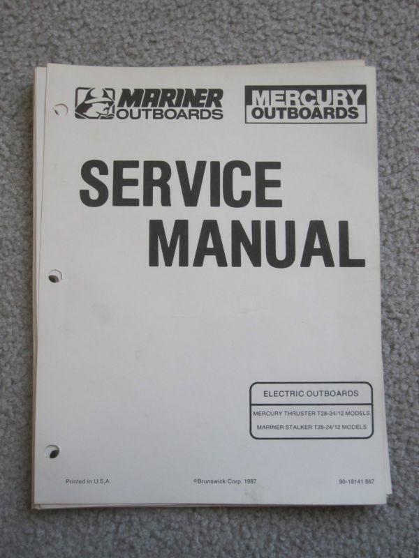 Mercury outboards service manual thruster stalker t28-24 t28-12 90-18141 -