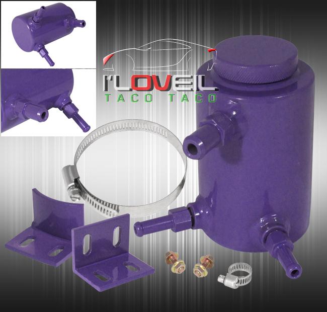 5.5" aluminum power steering fluid oil reservior tank hardware clamps purple jdm