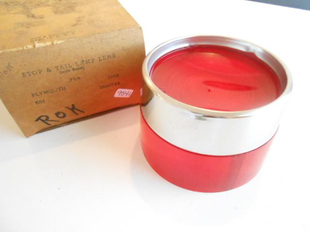 1958 Plymouth Stop & Tail Light Lamp Lens with Bezel NORS , US $39.99, image 2