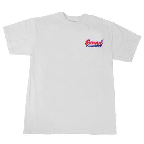 Summit racing t-shirt cotton summit racing equipment® logo white men's medium ea