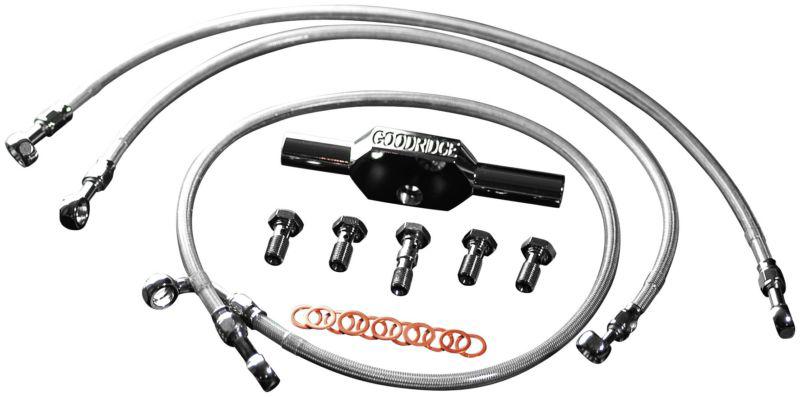 Goodridge high end front brake line kit - +4in length  hd0049-3fch/cl+4