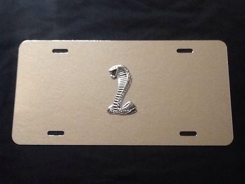 New 3d mirrored aluminum ford mustang cobra / gt500 license plate