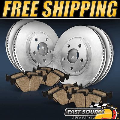 2 front and 2 rear blank oe replacement brake rotors & 8 ceramic pads f050109