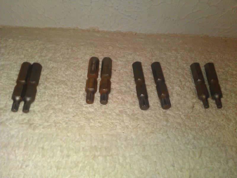 Sets of(2) hd torx driver bits m10 & m8 & m6 & m2 oem crv