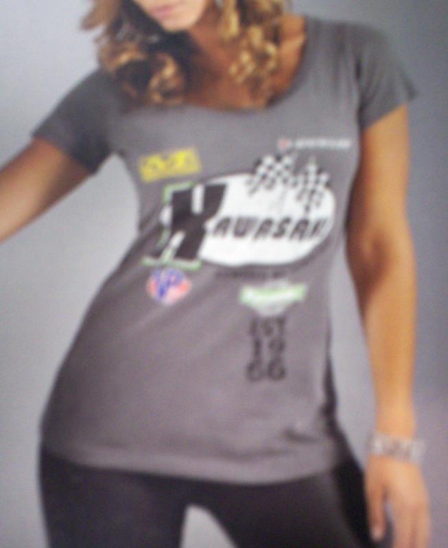 New womens genuine kawasaki gray vintage cotton short sleeve tee tshirt large