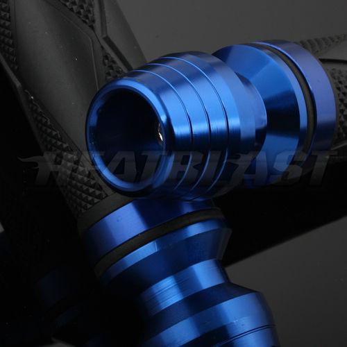 Blue motorcycle/bike handlebar hand grips aluminum 7/8" rubber honda yamaha gel