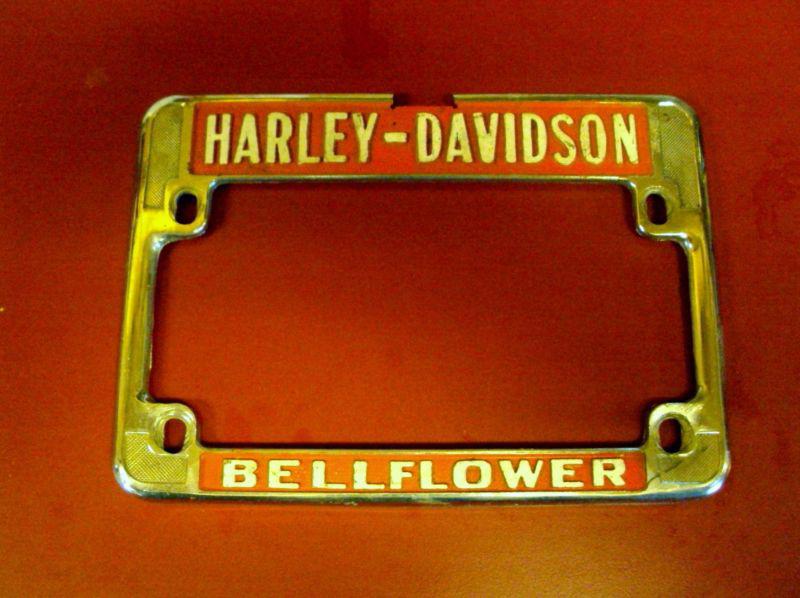 Vintage harley davidson license plate frame bellflower california