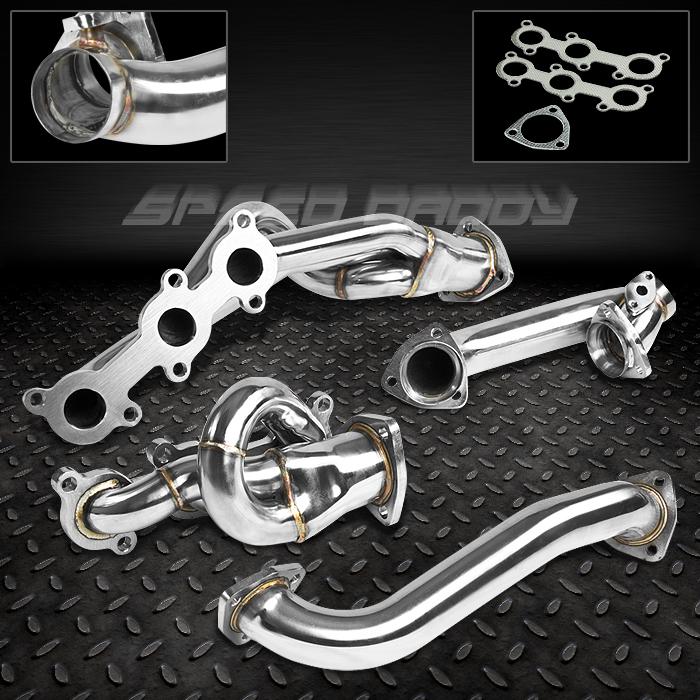 Racing manifold shorty header/exhaust+y-pipe 01-04 toyota tacoma 3.4l v6 5vz-fe