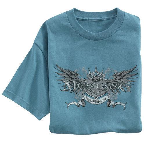 Brand new the legend lives ford mustang size m or xxl gothic style blue shirt!