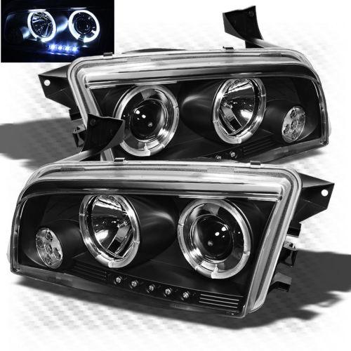 Buy 20062010 DODGE CHARGER HALO LED PROJECTOR HEADLIGHTS BLACK HEAD