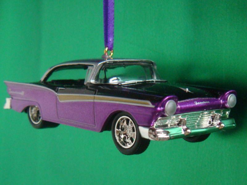 1957 '57 ford fairlane purple & black christmas tree ornament