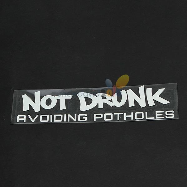 Not drunk avoiding potholes sticker decal jdm vinyl rally car truck silver-white