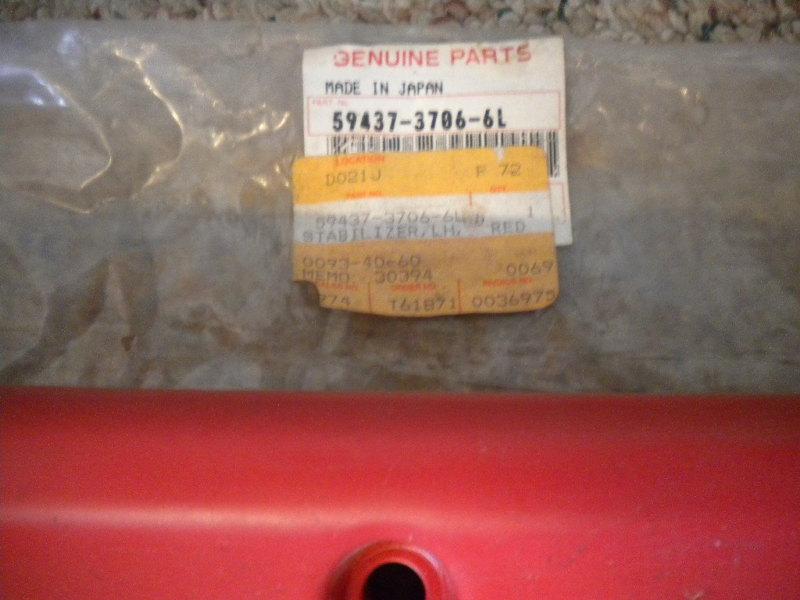 Nos kawasaki oem left hand stabilizer fire cracker red 1997 jt900 59437-3706-6l