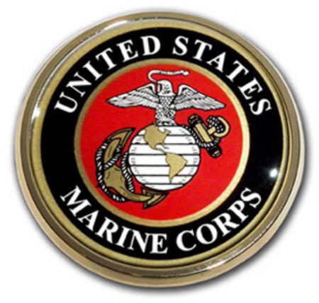 Military theme chrome auto emblems usmc
