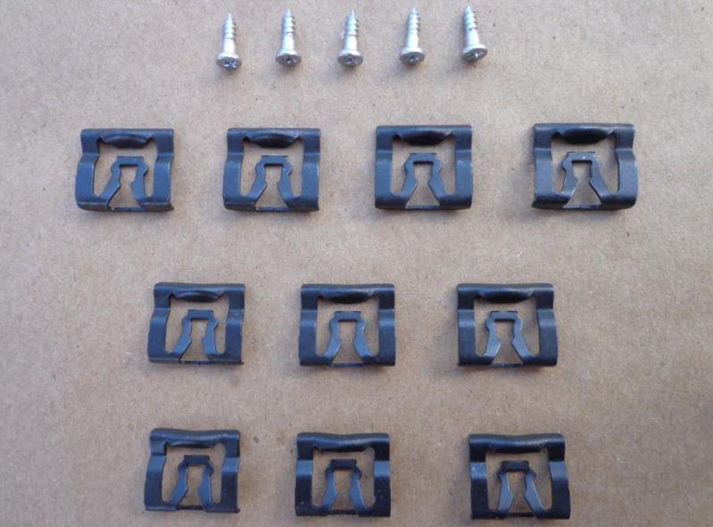 10 window reveal molding clips & 5 special stud screws - mustang torino 41-89a
