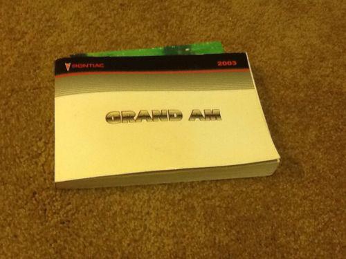 2003 pontiac grand am owners  manual