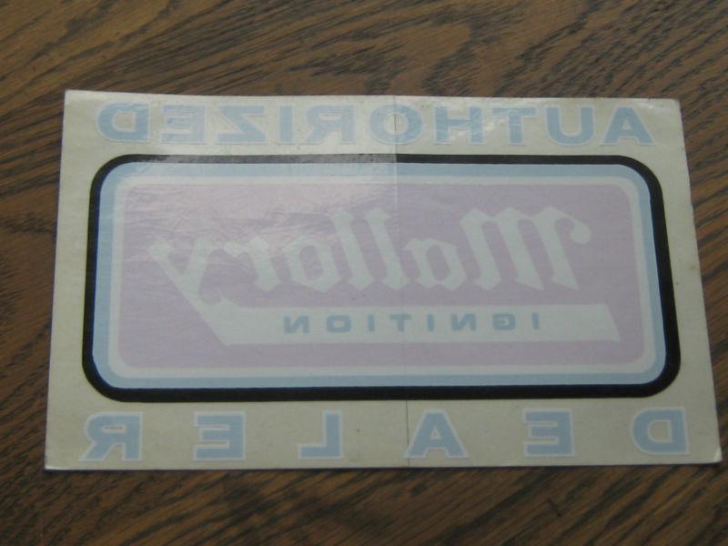 Original vtg decal 1 mallory authorized dealer reverse sticker cool