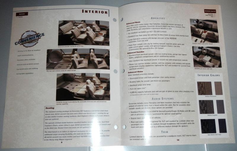 2000 FORD EXCURSION PRODUCT GUIDE BROCHURE AND POSTER, US $8.99, image 8