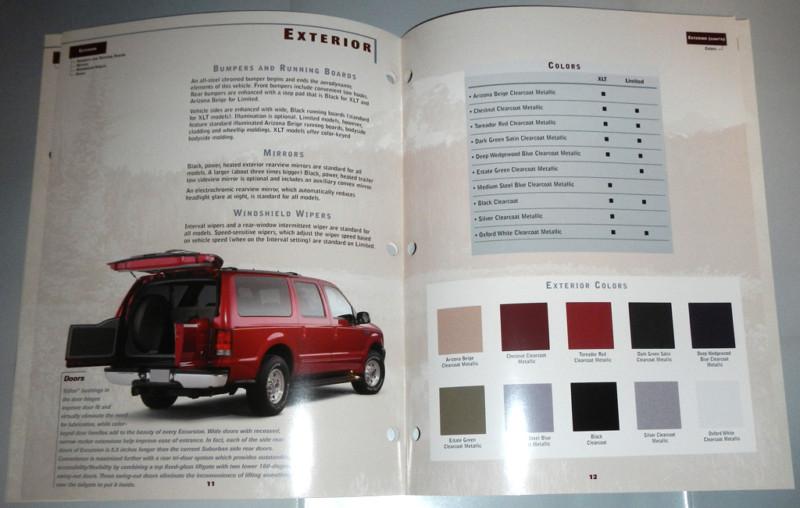 2000 FORD EXCURSION PRODUCT GUIDE BROCHURE AND POSTER, US $8.99, image 9