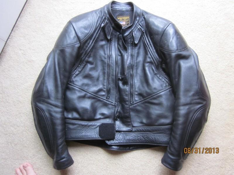 Vanson leather coat size 42 black